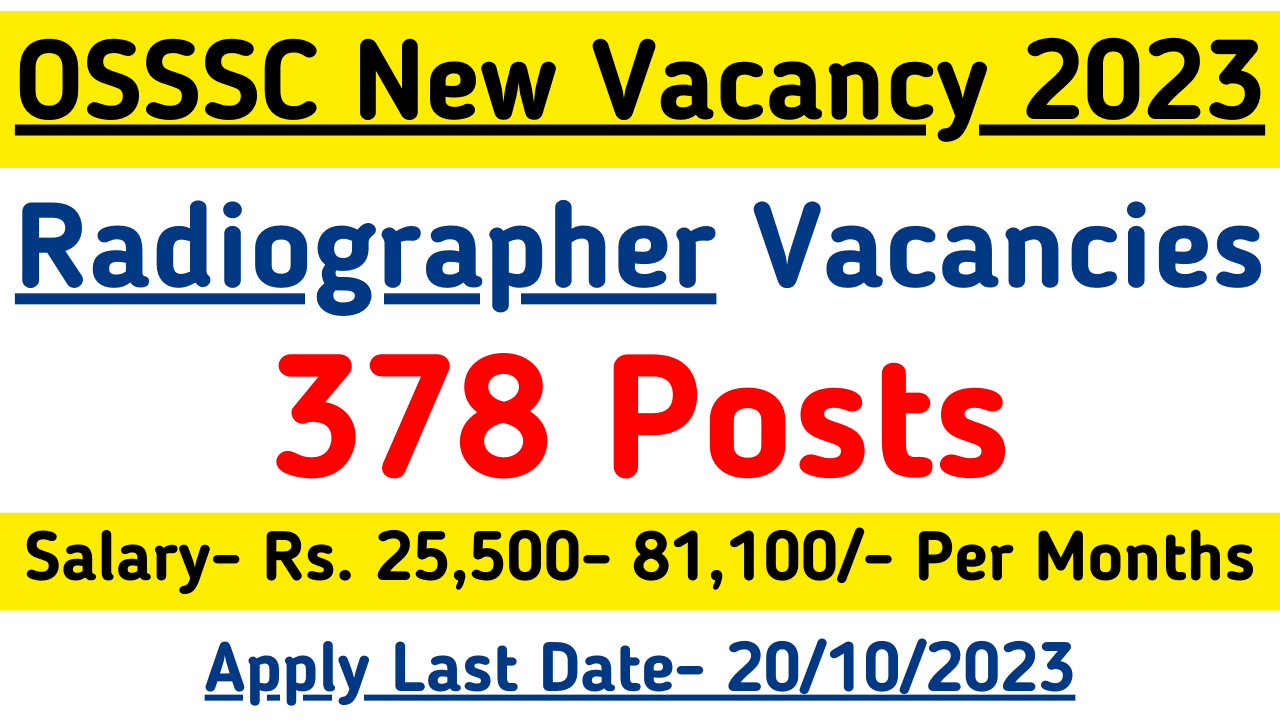 OSSSC Radiographer Recruitment 2023