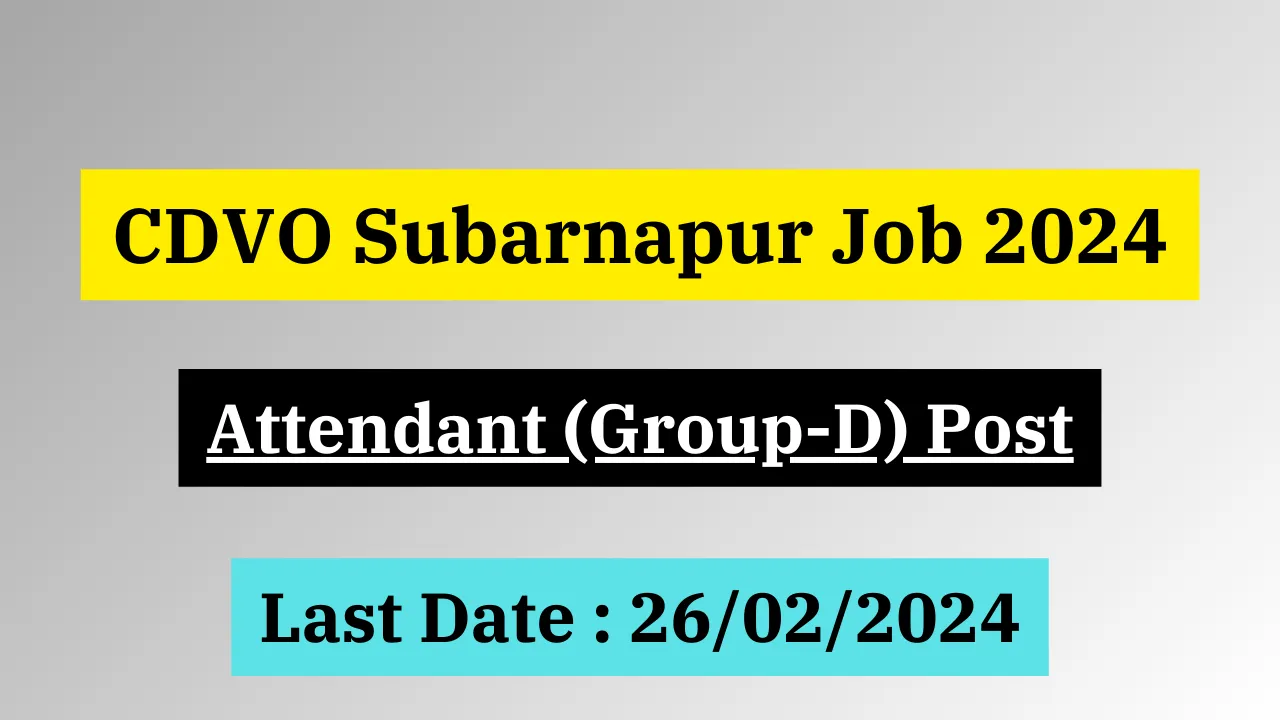 CDVO Subarnapur Recruitment 2024